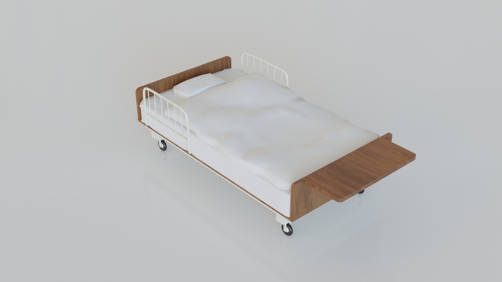 【3D素材_fbx】病室のベッド