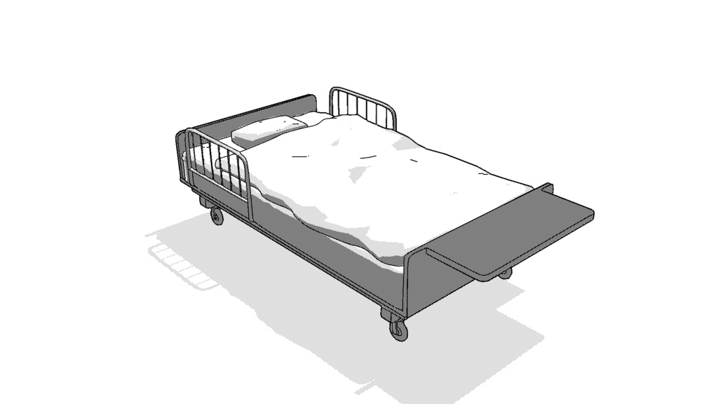 【3D素材_fbx】病室のベッド