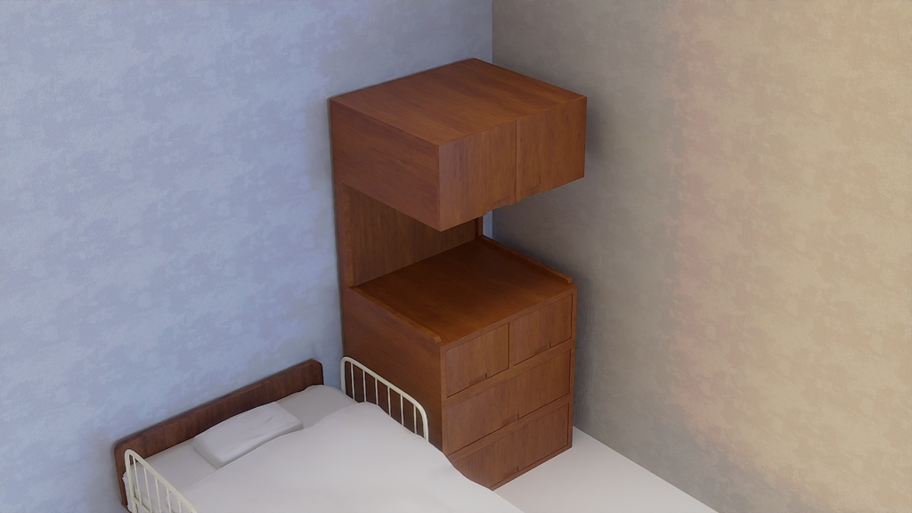 【3D素材_fbx】病室の棚