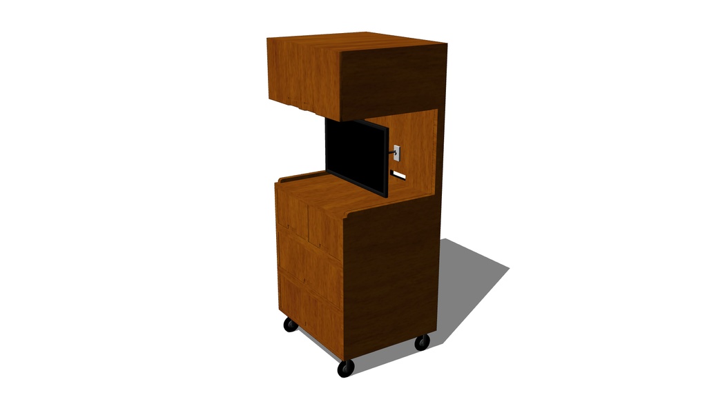 【3D素材_fbx】病室の棚(テレビ付き)