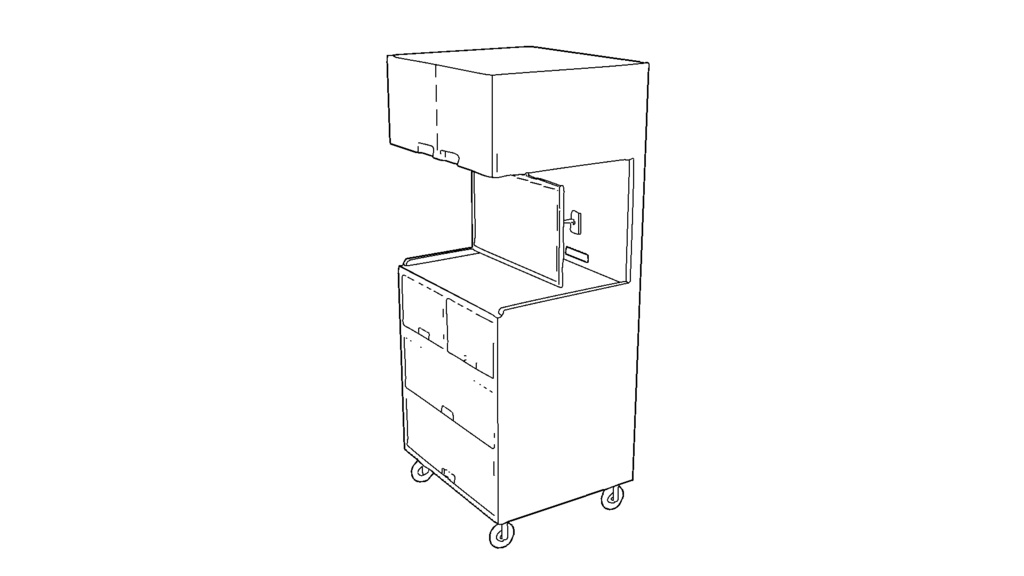 【3D素材_fbx】病室の棚(テレビ付き)