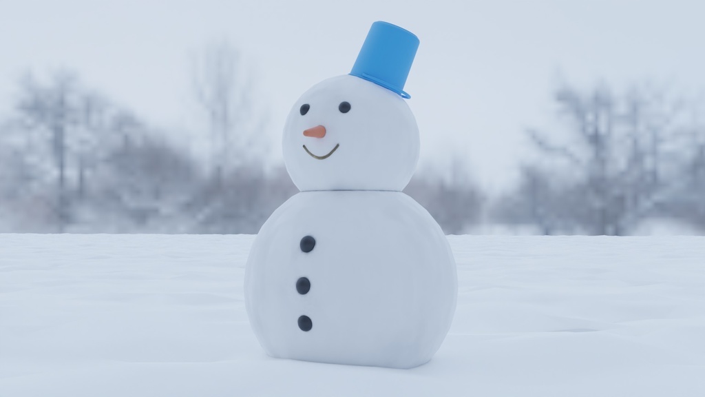【3D素材_fbx】雪だるま