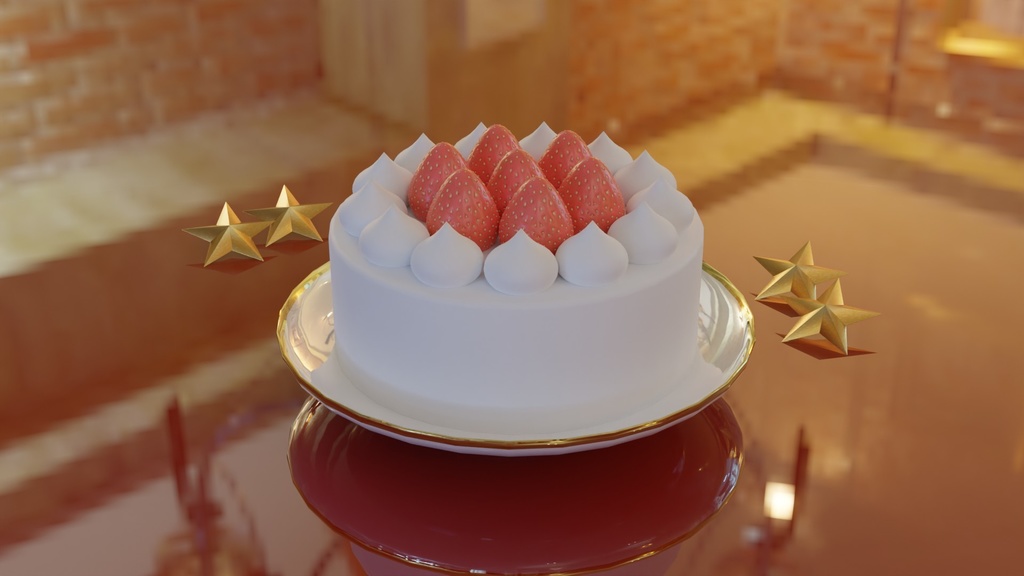 【3D素材_fbx】ケーキ