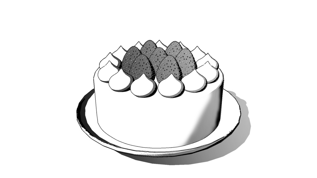 【3D素材_fbx】ケーキ