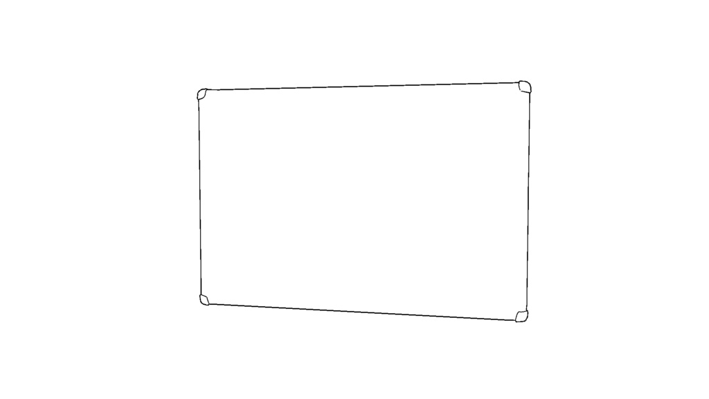 【3D素材_fbx】壁掛けホワイトボード