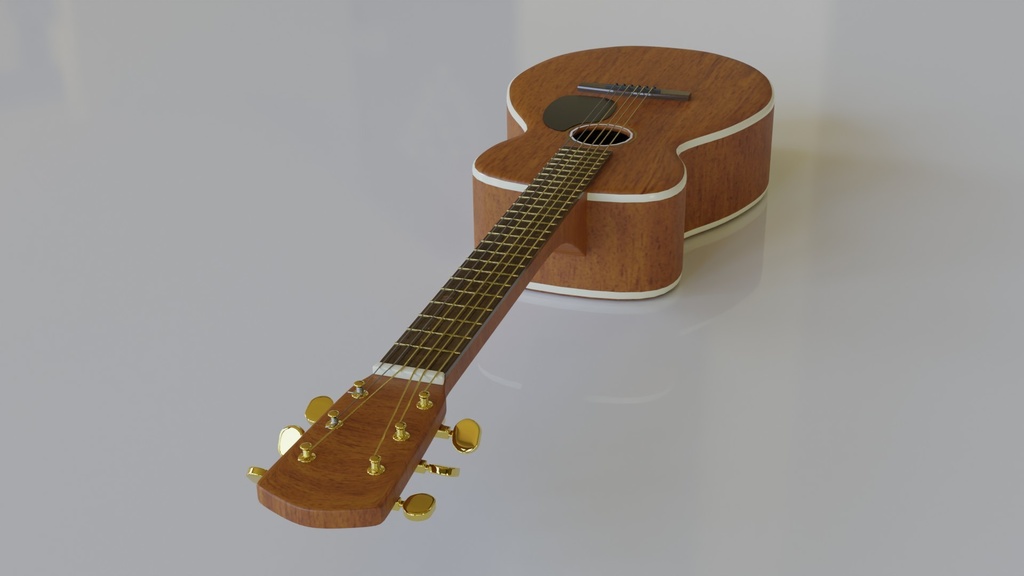 【3D素材_fbx】アコースティックギター
