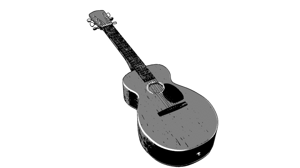 【3D素材_fbx】アコースティックギター