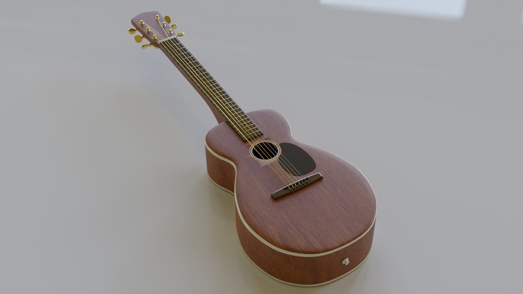 【3D素材_fbx】アコースティックギター