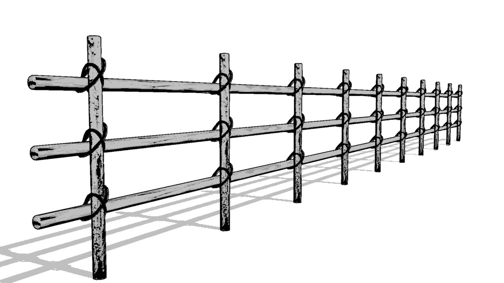 【3D素材_fbx】柵