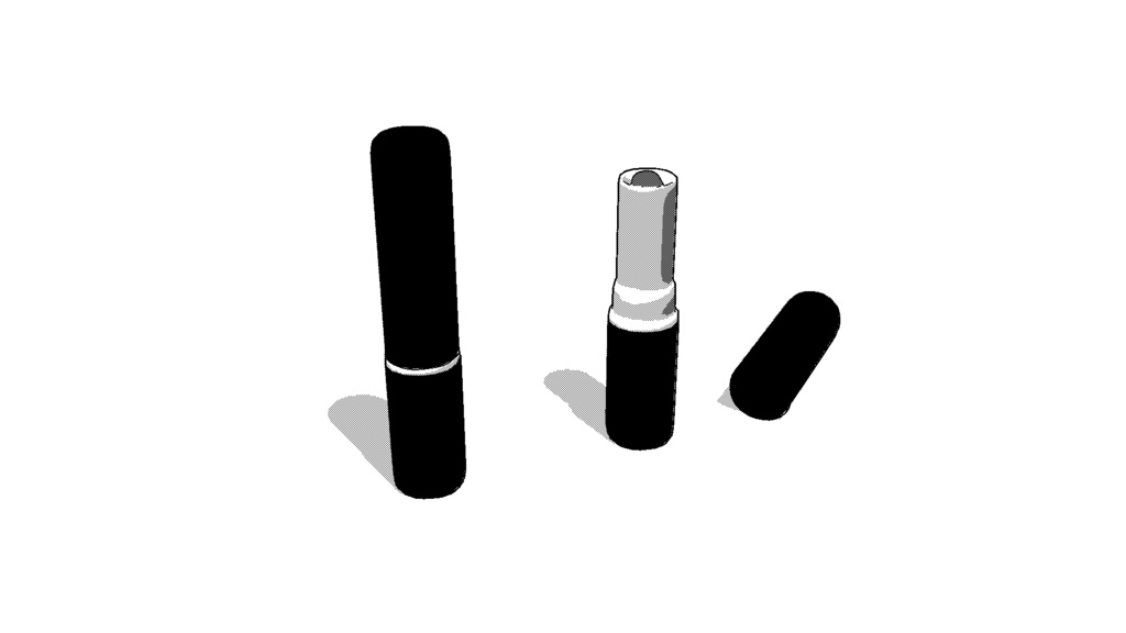 【3D素材_fbx】口紅(フタ付き)