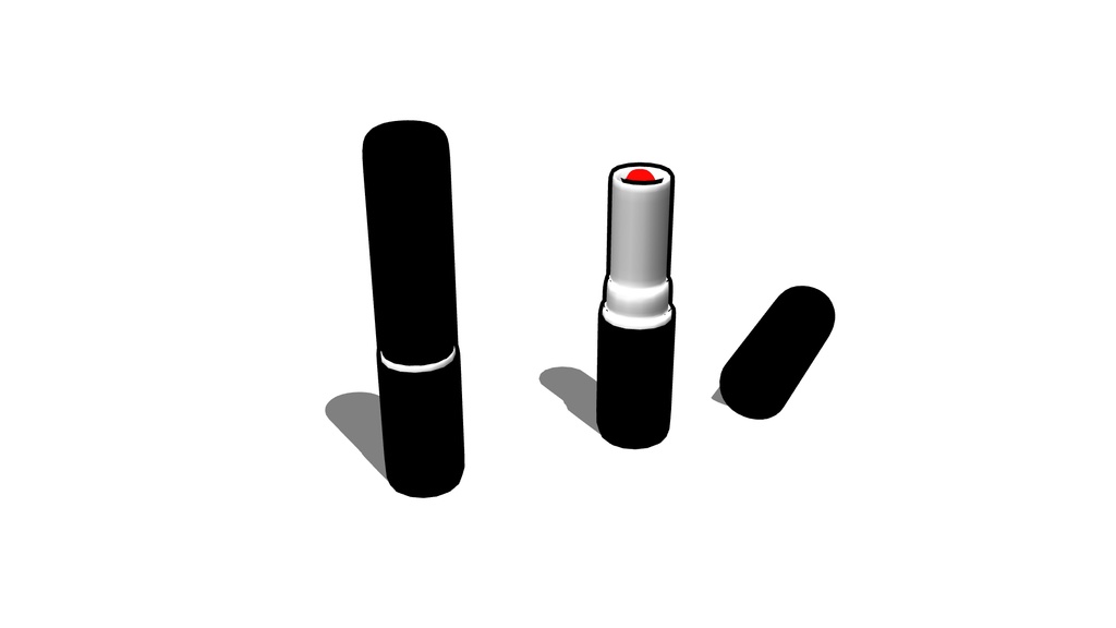 【3D素材_fbx】口紅(フタ付き)