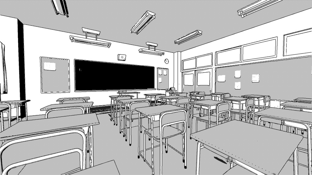 【3D素材_fbx】教室