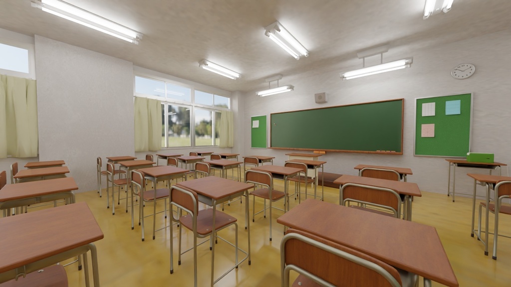 【3D素材_fbx】教室