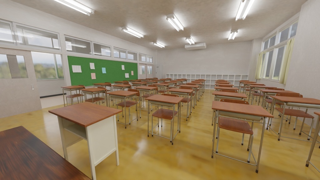 【3D素材_fbx】教室