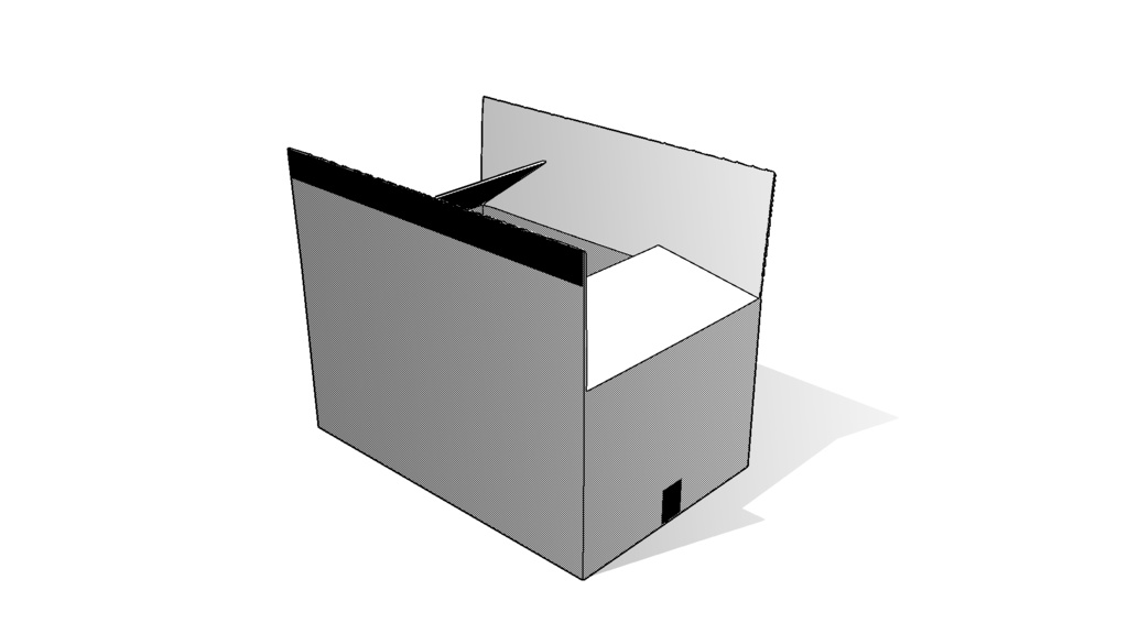 【3D素材_fbx】ダンボール(開)