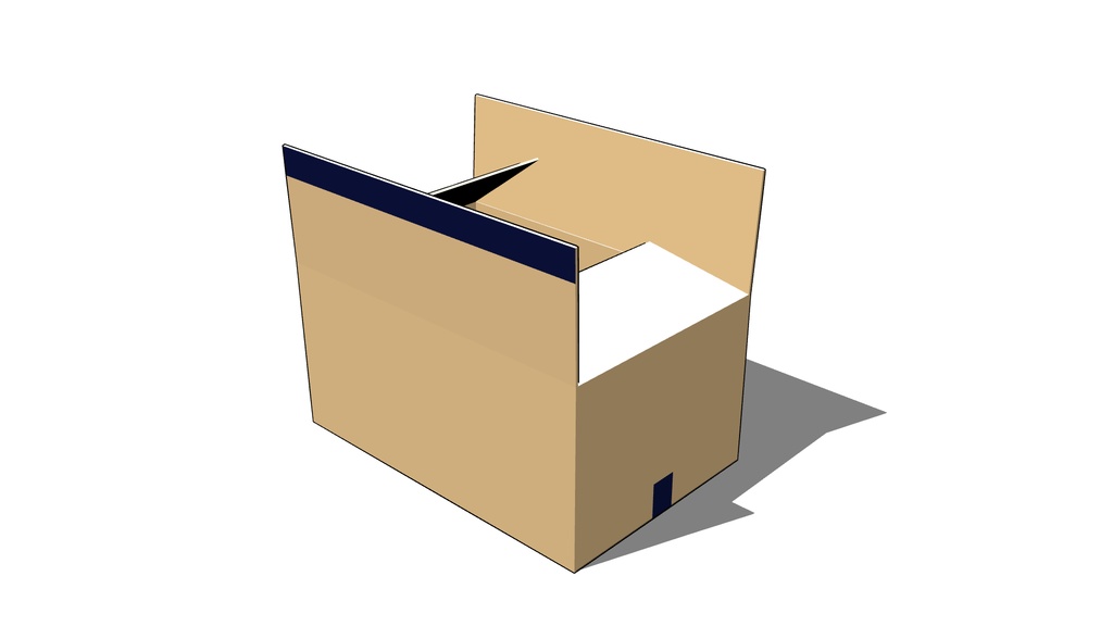 【3D素材_fbx】ダンボール(開)