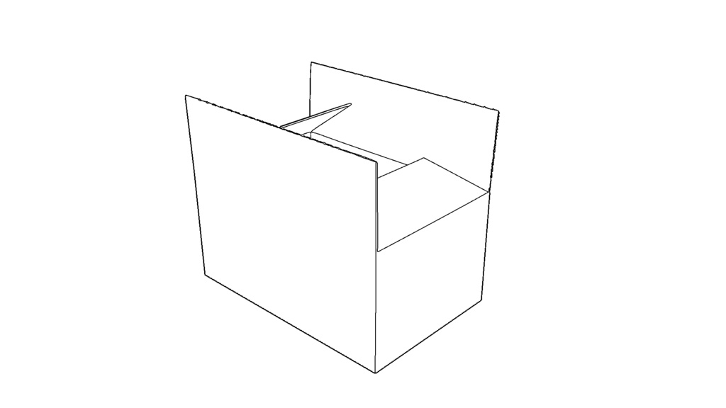 【3D素材_fbx】ダンボール(開)