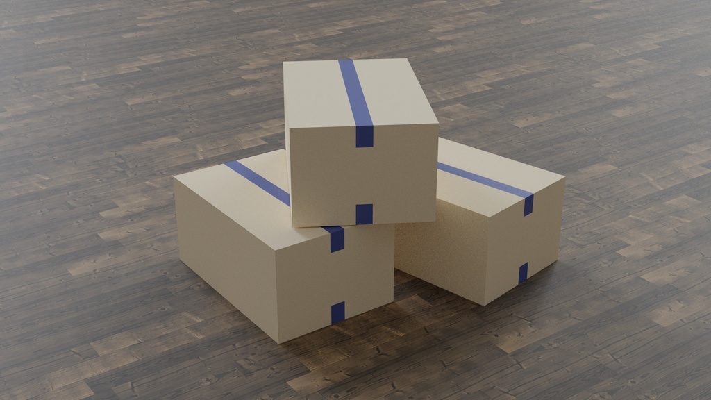 【3D素材_fbx】ダンボール(閉)