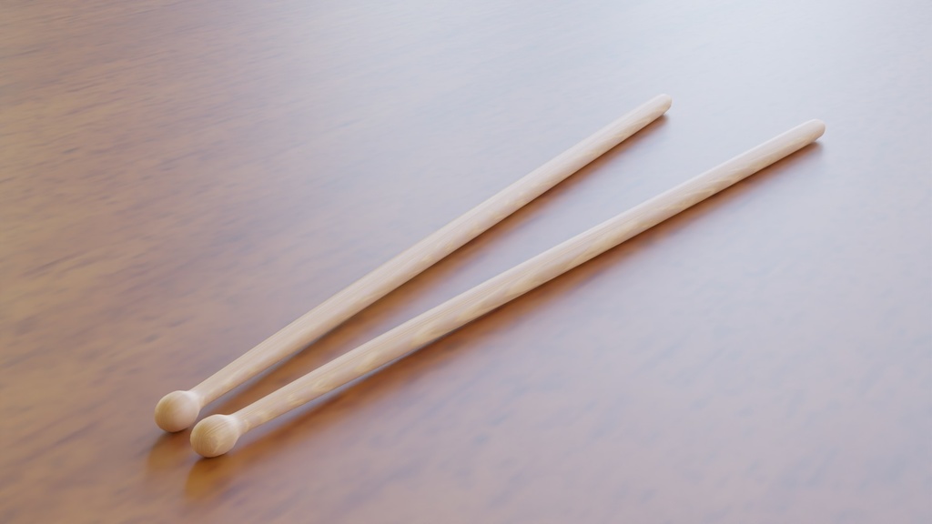 【3D素材_fbx】ドラムスティック