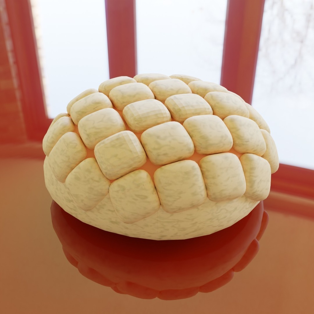 【3D素材_fbx】メロンパン