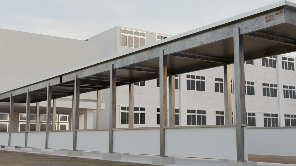 【3D素材_fbx】渡り廊下