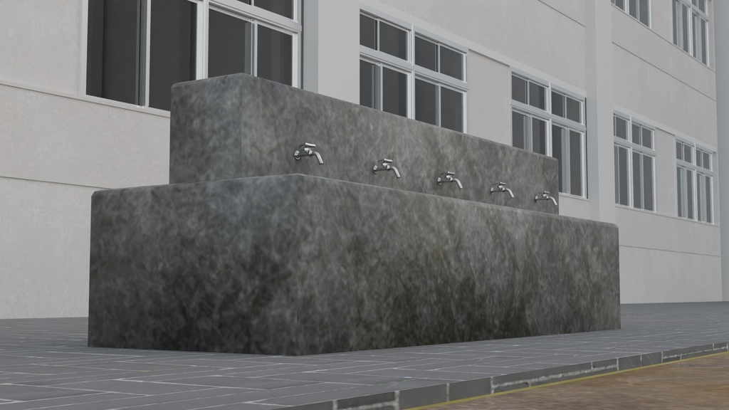 【3D素材_fbx】手洗い場