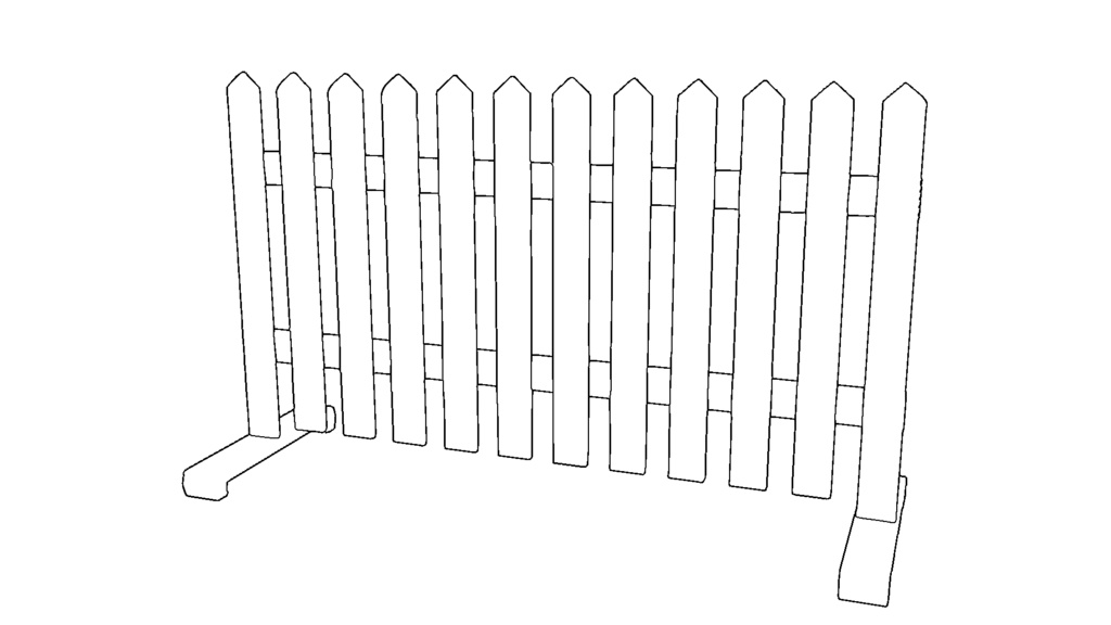 【3D素材_fbx】ピケットフェンス