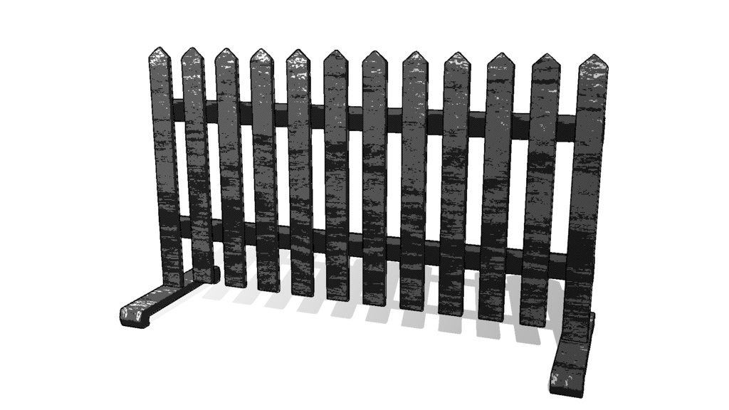 【3D素材_fbx】ピケットフェンス