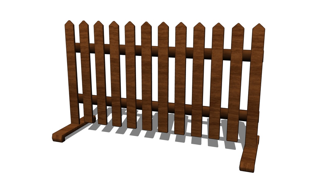 【3D素材_fbx】ピケットフェンス