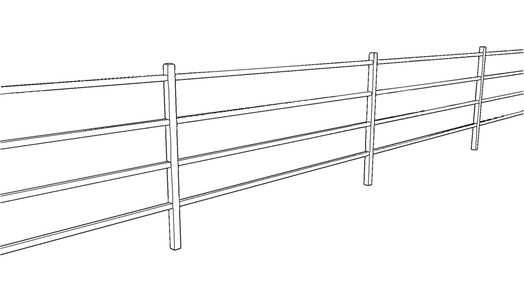 【3D素材_fbx】フェンス