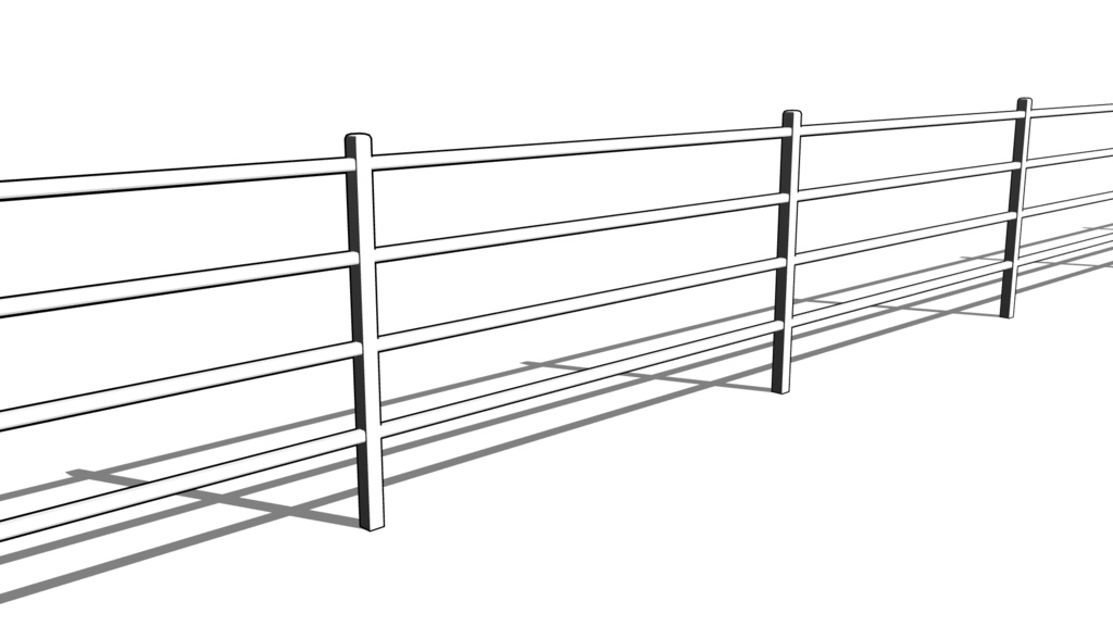 【3D素材_fbx】フェンス