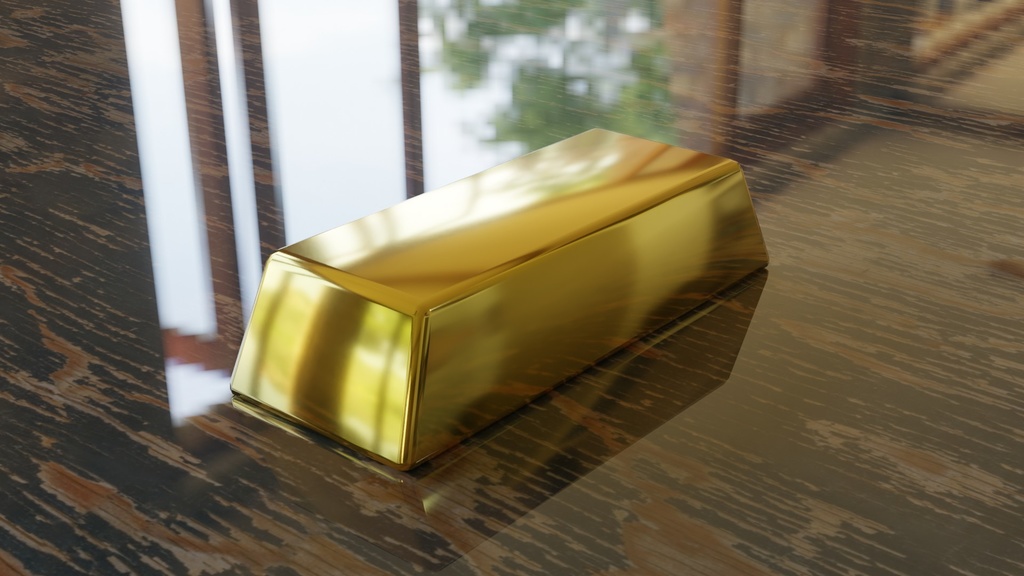 【3D素材_fbx】金塊