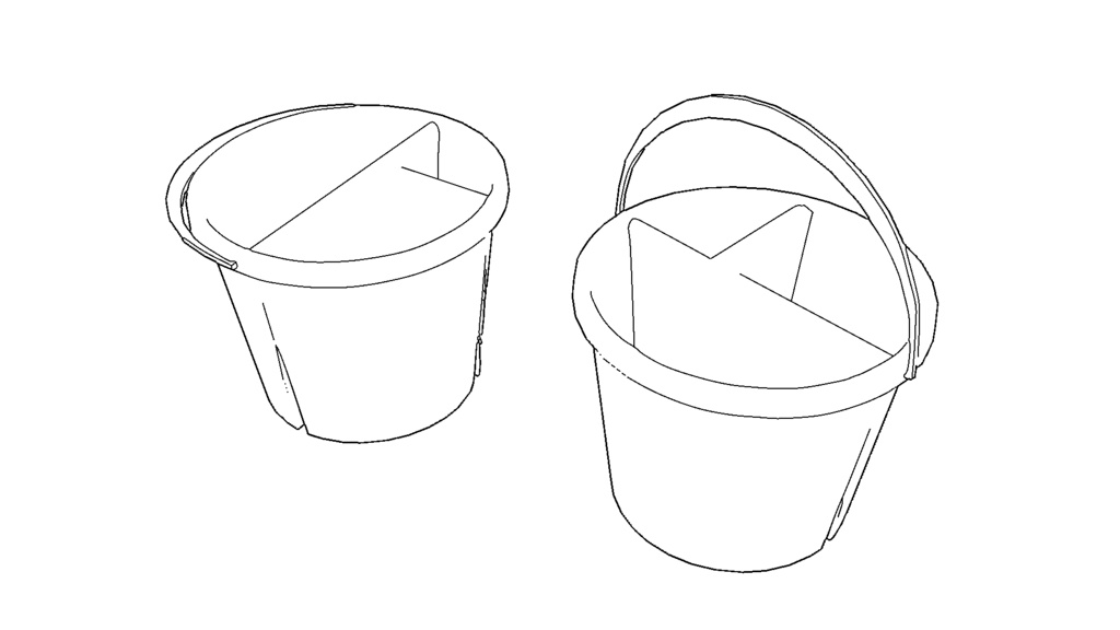 【3D素材_fbx】筆洗バケツ