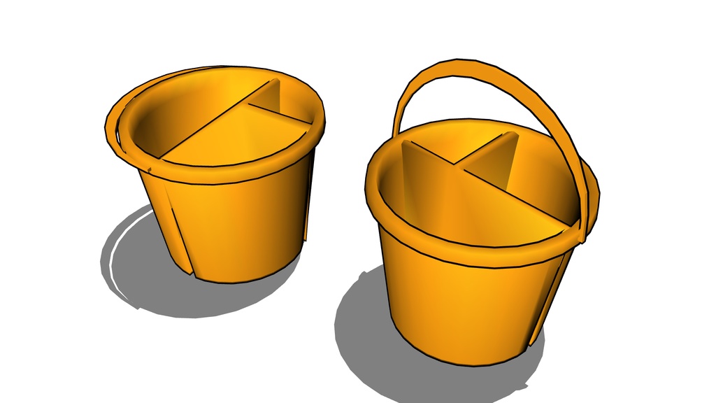 【3D素材_fbx】筆洗バケツ