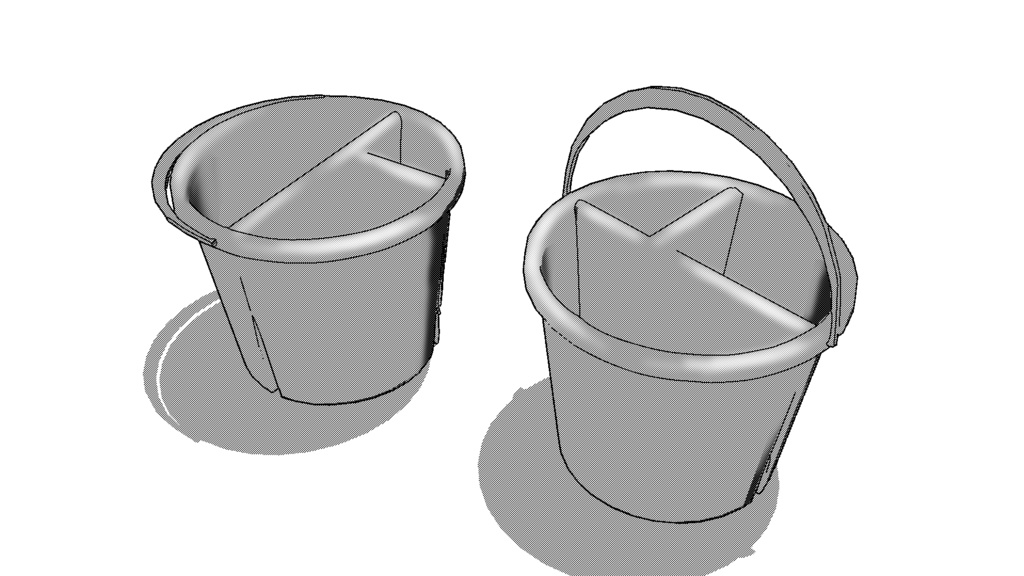 【3D素材_fbx】筆洗バケツ
