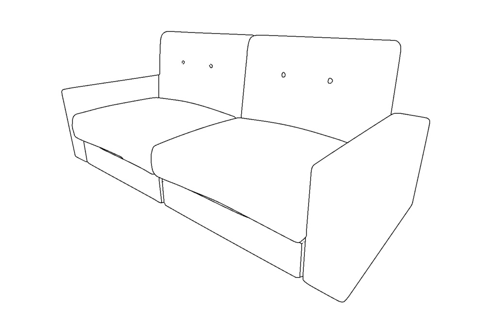 【3D素材_fbx】レザーソファ