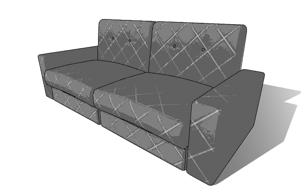 【3D素材_fbx】レザーソファ