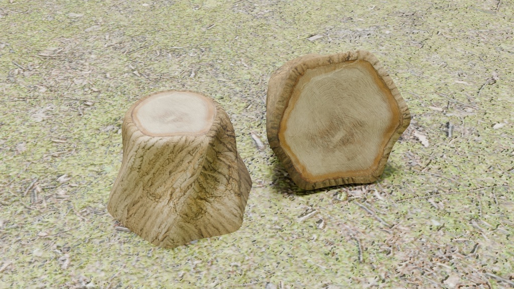 【3D素材_fbx】切り株