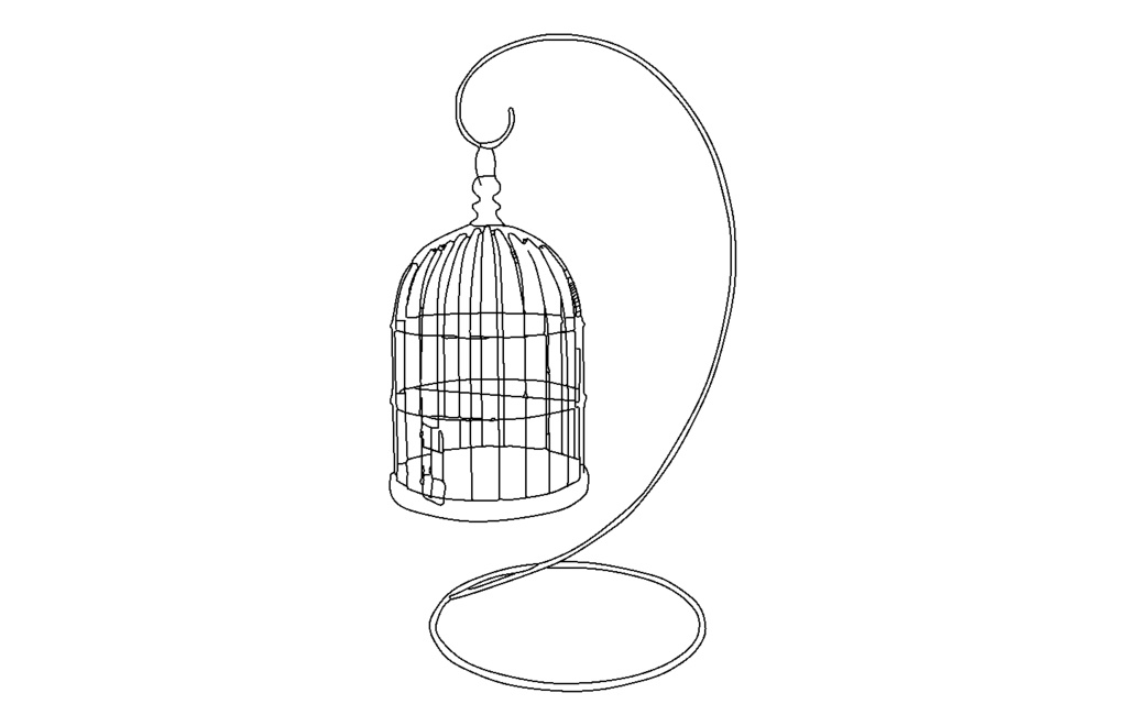 【3D素材_fbx】鳥かご