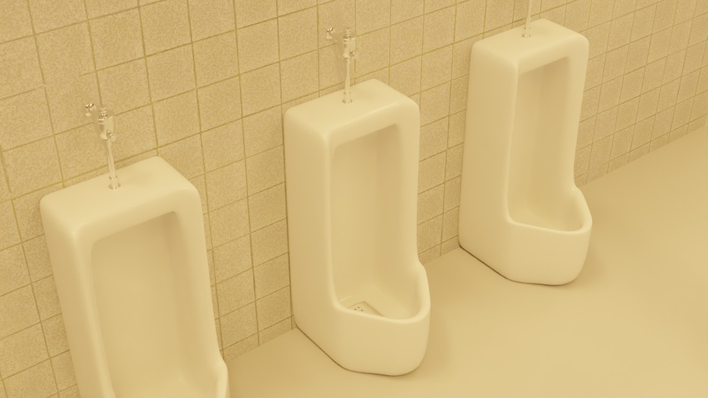 【3D素材_fbx】小便器