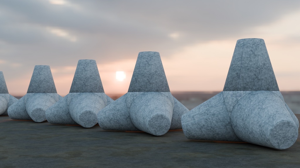 【3D素材_fbx】消波ブロック