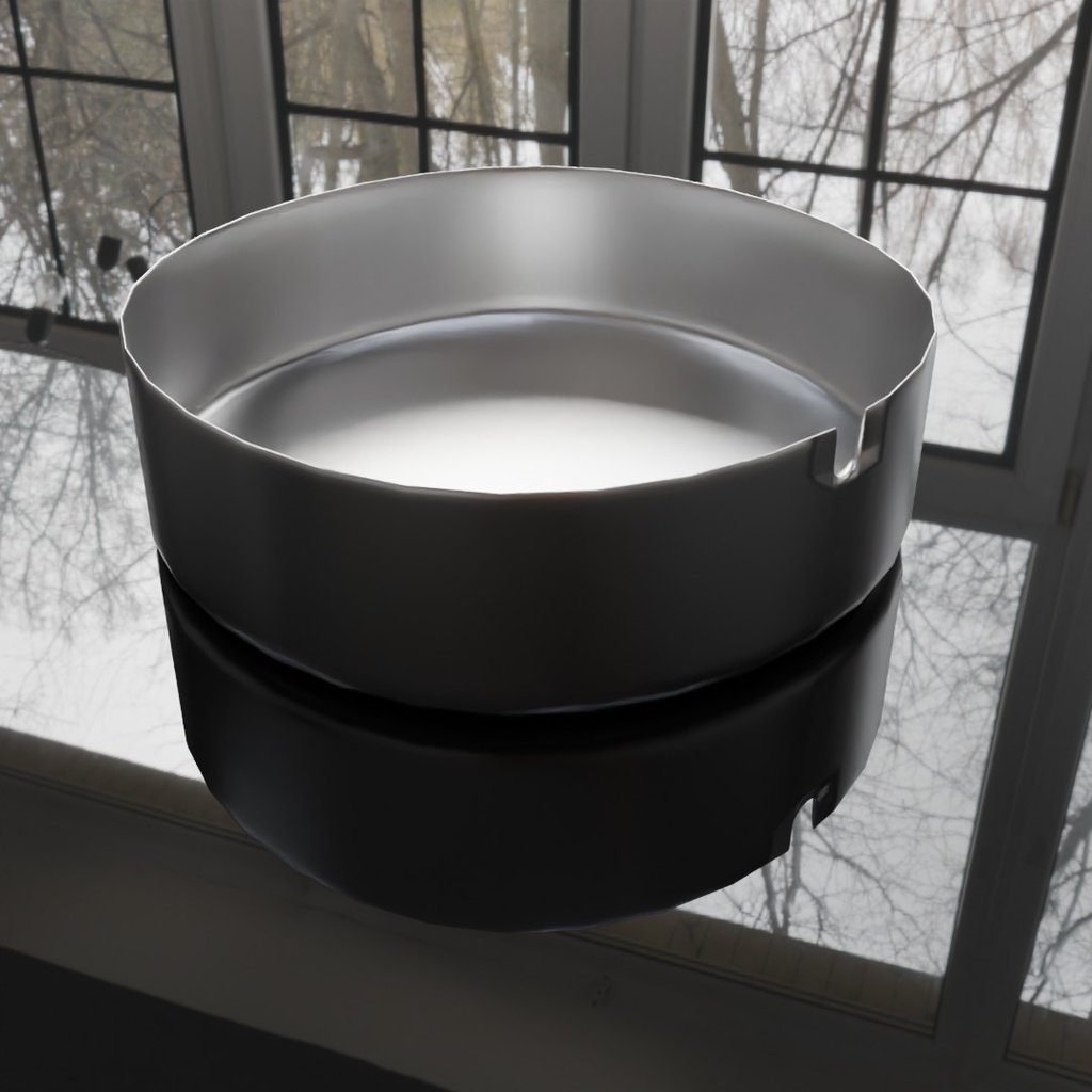 【3D素材_fbx】ステンレス灰皿