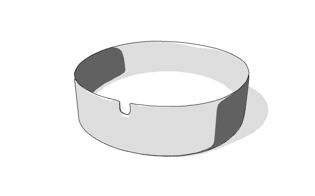 【3D素材_fbx】ステンレス灰皿