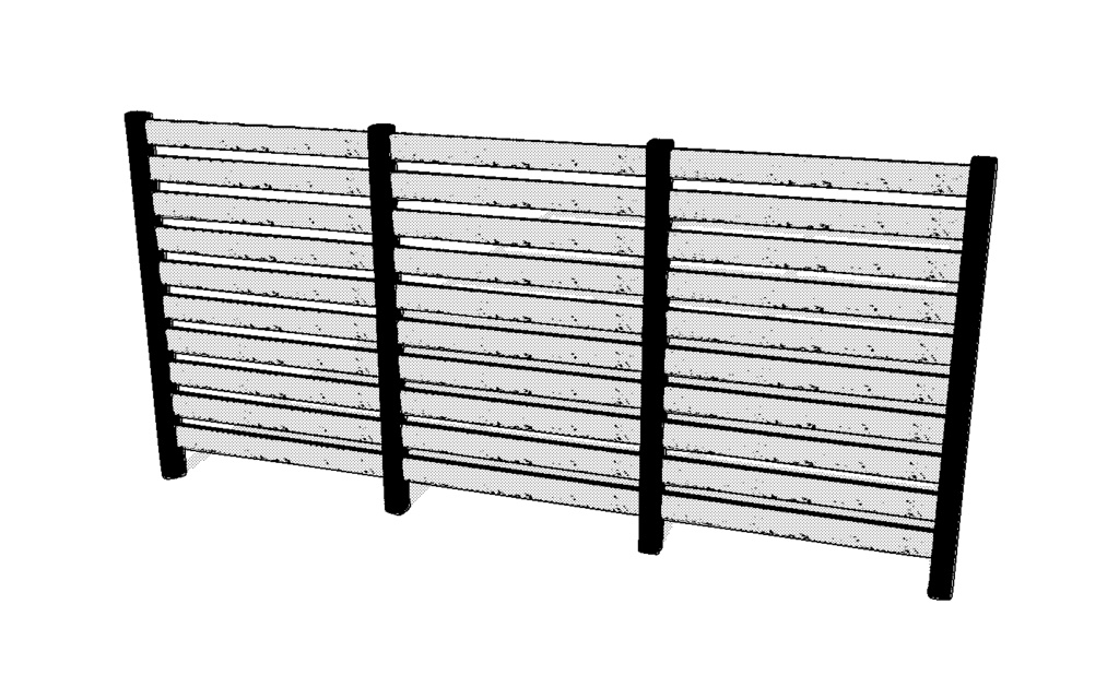 【3D素材_fbx】ウッドフェンス