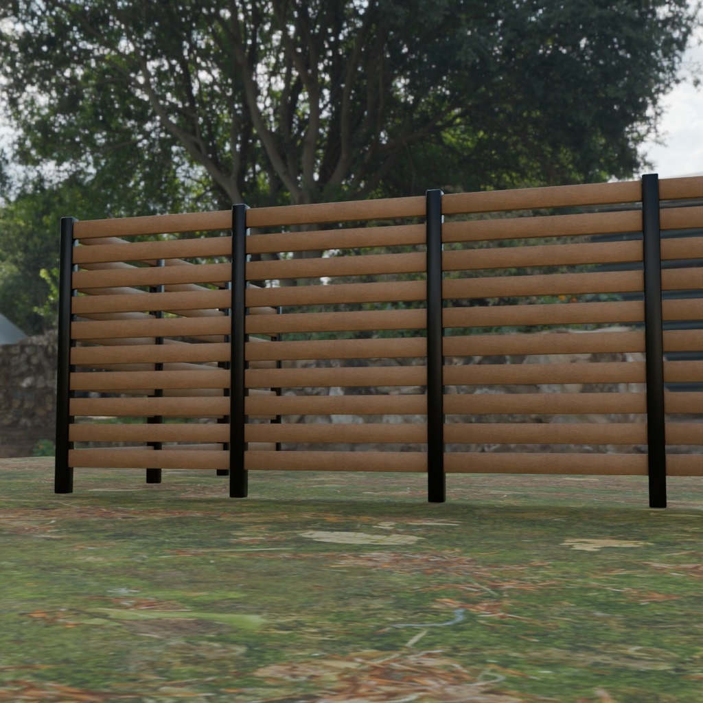 【3D素材_fbx】ウッドフェンス