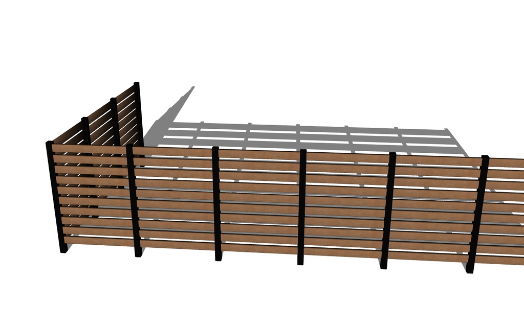 【3D素材_fbx】ウッドフェンス