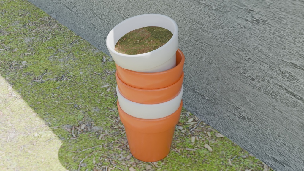 【3D素材_fbx】植木鉢