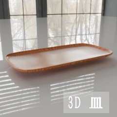 【3D素材_fbx】木製の皿