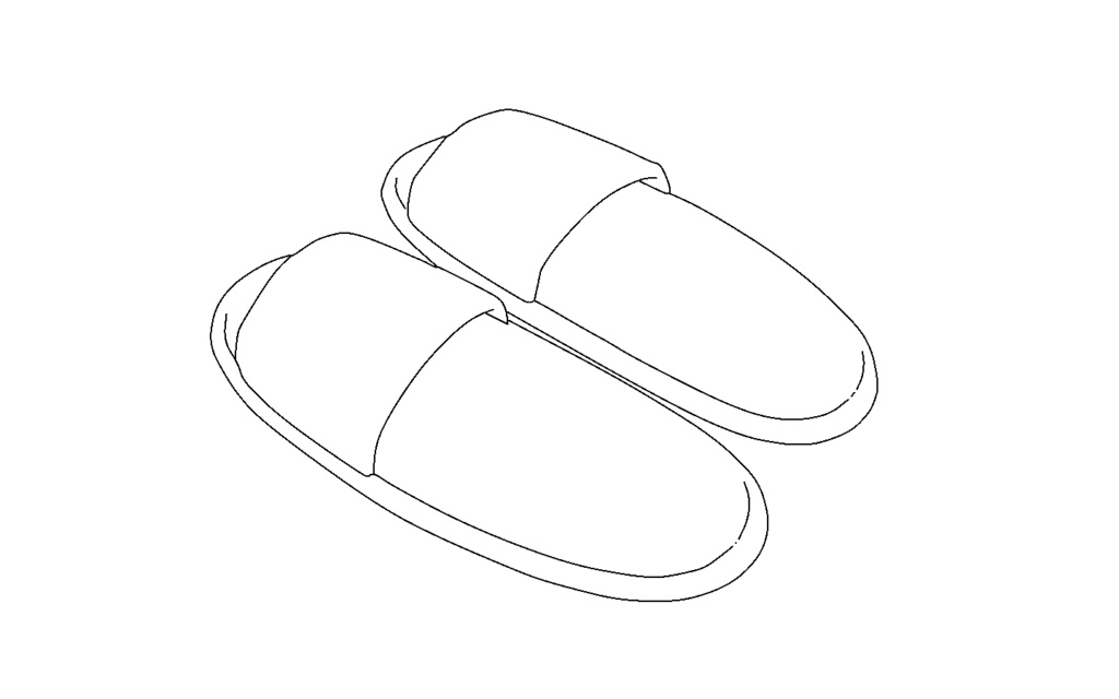 【3D素材_fbx】スリッパ