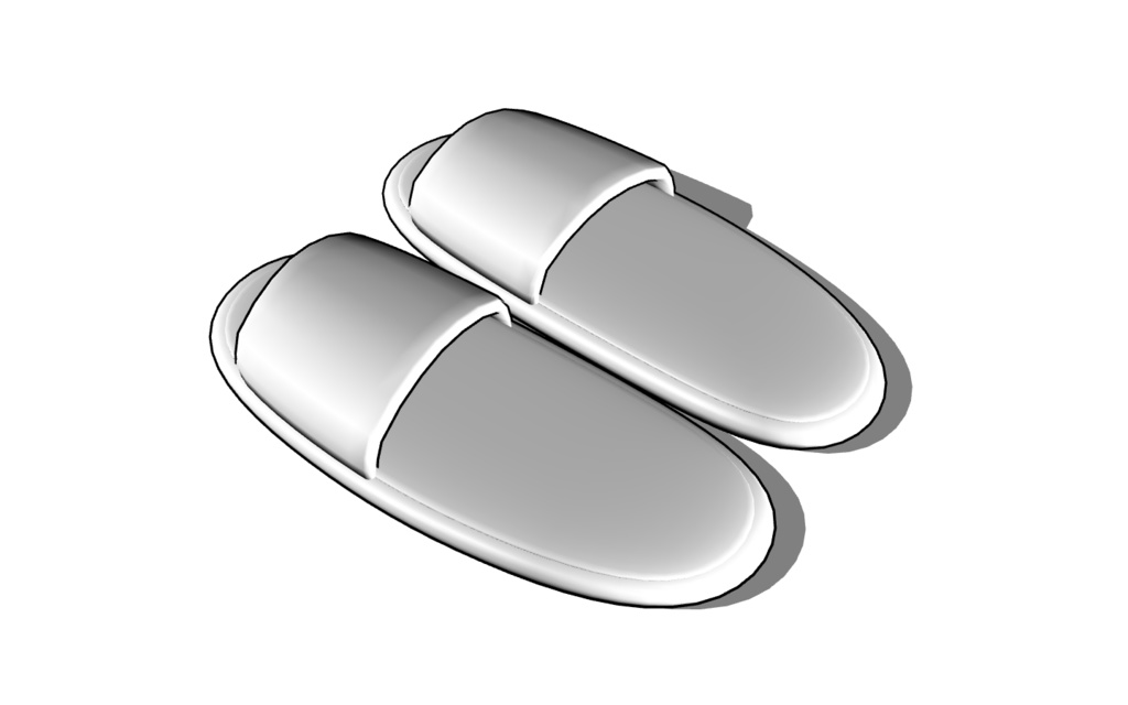 【3D素材_fbx】スリッパ